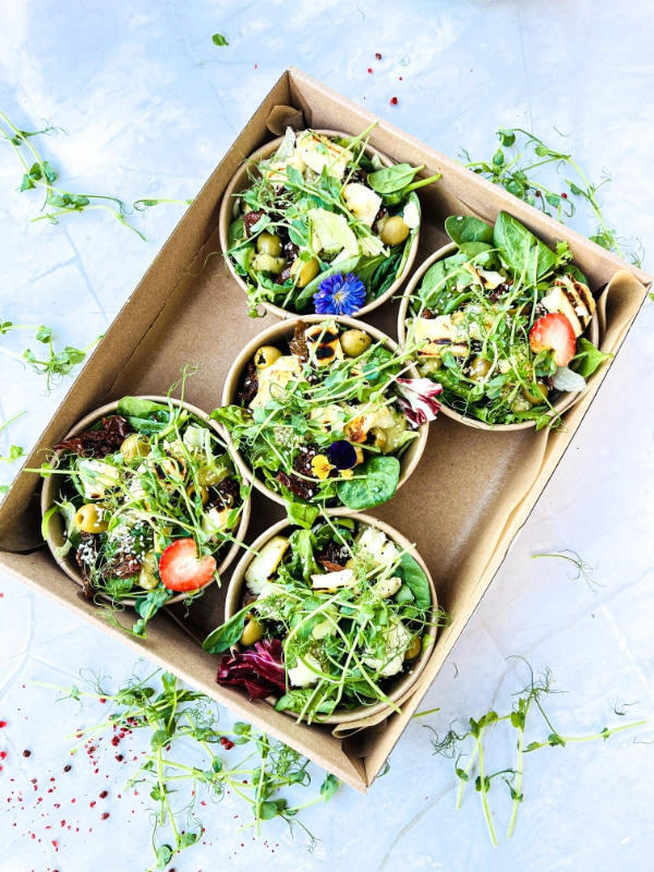 BOX sałatek z grillowanym serem halloumi